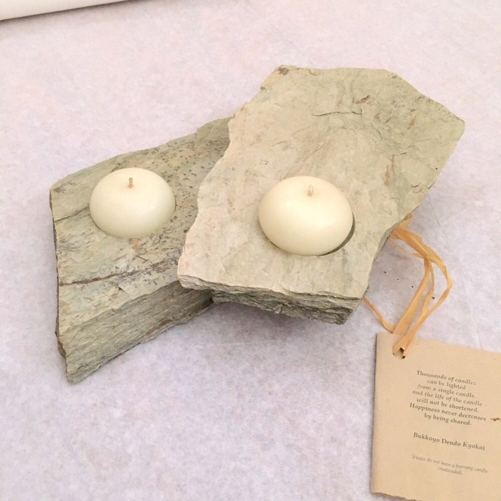 Vintage 90s Natural Wonders Stacked Rocky Mountain Stone Candle Display